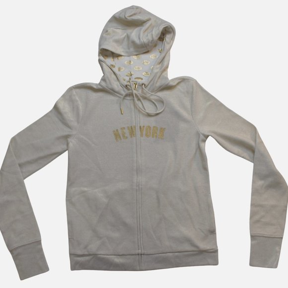 All-Sport Couture Womens NFL New York Jets Play Action Cream Hoodie New - Picture 3 of 8